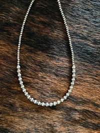 Image 2 of 18” Fluted Sterling Silver Pearls 
