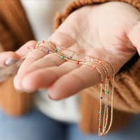 Image 2 of Lisa Angel Rainbow Enamel Layered Necklace