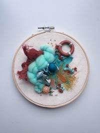 Image 5 of Teal & Copper Fiber Art Pack | Weaving, Earrings & Embroidery Set