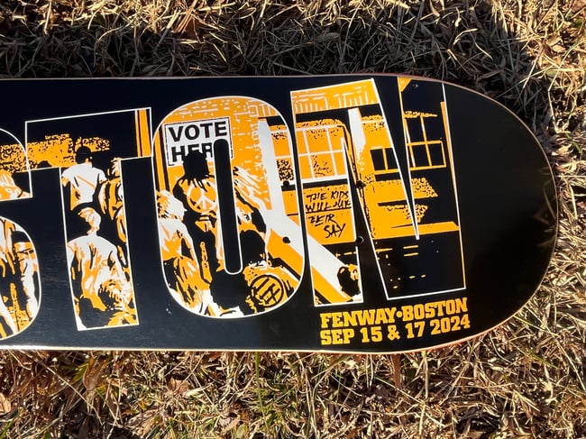 Pearl Jam skateboard - Fenway Park Boston 
