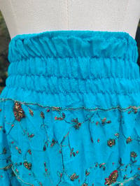 Image 3 of Boho sari beach skirt - Turquoise jewel