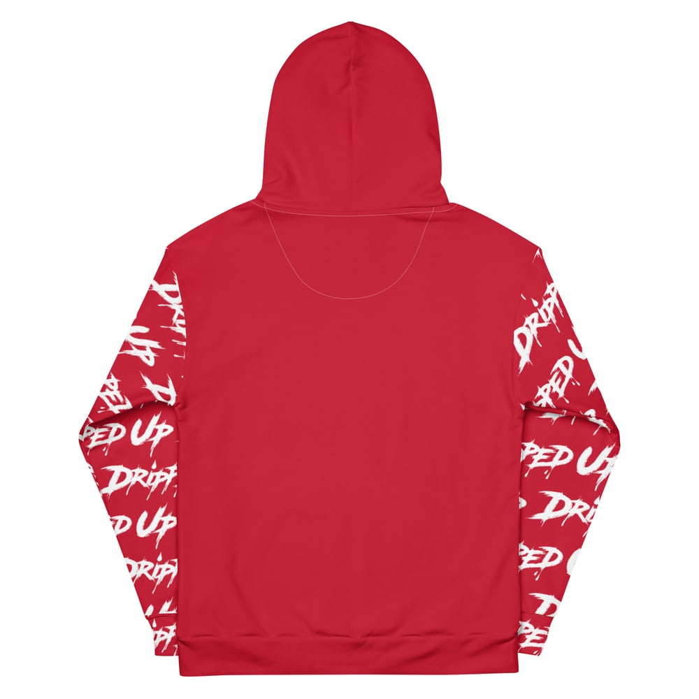Dripped Up Sleeve Pattern 2.0 Unisex Hoodie (Red/White)