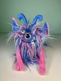 Image 1 of Weighted Happy Cyclops Monster - Pink Blue White