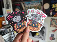 Image 3 of Hail Satan Cat - Sticker