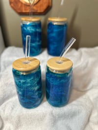 Image 2 of #40 Set of 4: 16oz Ocean Blue Tumblers