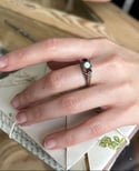 Superbe bague victorienne, XIXème siècle, en argent massif, grenats et opale, Taille 53-54