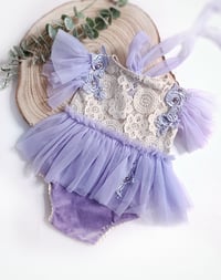 Image 2 of Baby body-dress for photoshoots | Annmarie | size 9-12 months | lilac | sitter photo props