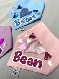 Image 3 of Hearts Personalised Valentines Handmade Pet Bandana