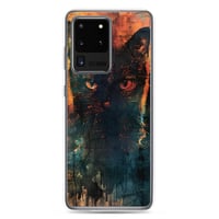 Image 18 of Dark Goth Black Cat With Orange Clear Case for Samsung®