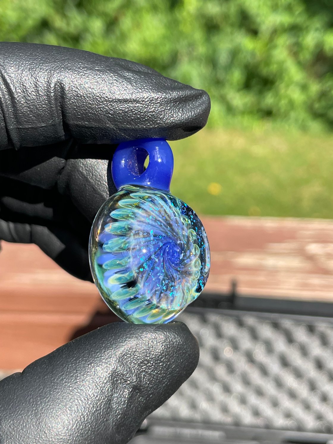 Image of Blue implosion with crushed opal