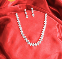 Image 3 of Puja_Premium Australian Diamond Set with Earrings - Design #100
