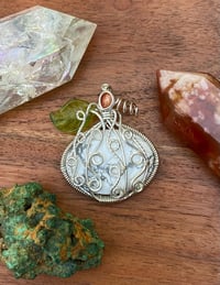 Howlite & Sunstone Silver Pumpkin Pendant