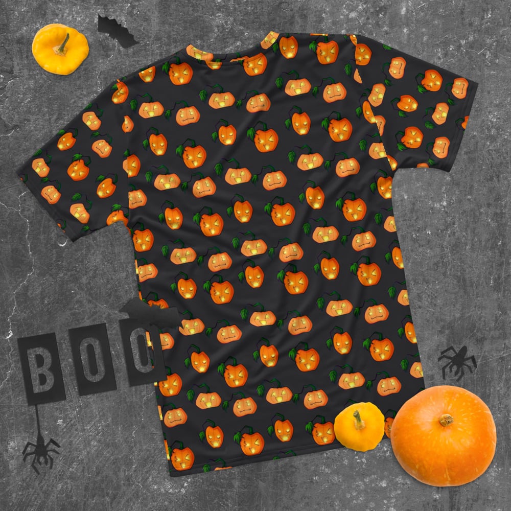 Spooky All-over Pumpkin Shirt ~ Black