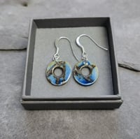 Image 3 of Shibui donut earrings blue/bronze