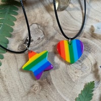 Image 2 of Rainbow Heart/Star Necklace
