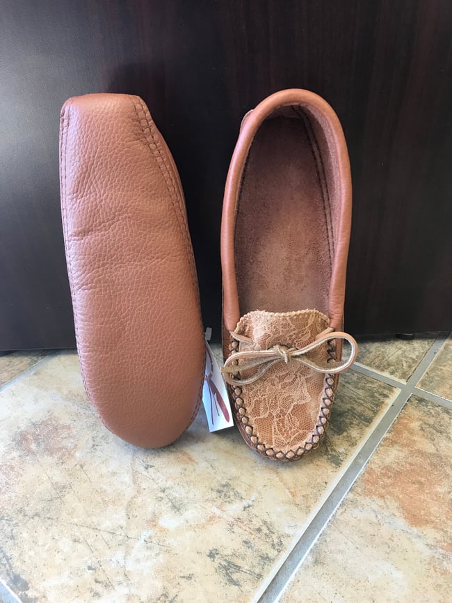 Slip on Lace Leather Moccasin
