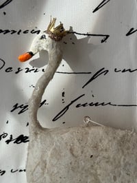 Image 1 of Spun cotton swan ornament
