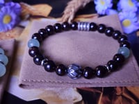 Image 2 of Dark Red Garnet & Green Aventurine 2pc Stacked Bracelet Set