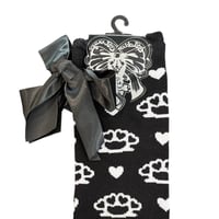 Image 2 of heart knuckle socks *black*