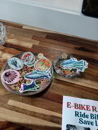 Image 2 of Wildflower Moon Sticker | Celestial Botanical Decal | Whimsical Watercolor Art