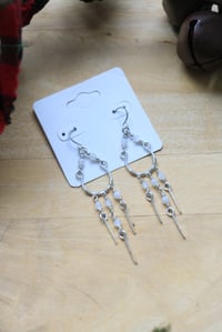 Image 4 of Mini Sterling Silver + Crystal Chandelier Earrings (1)