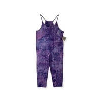 Image 1 of S/M Cotton Blend Knit Pocket Jumpsuit in Purple Haze Ice Dye