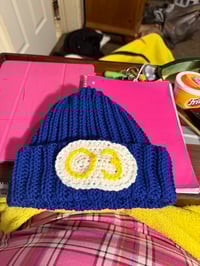 Image 1 of Crochet ribbed beanie w/numbers