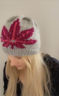 Image 3 of "Think Pink" Light Grey Beanie – Where Cozy Meets Bold