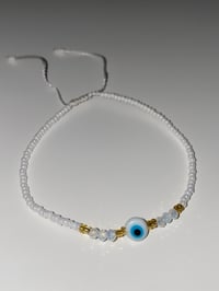 Image 2 of White evil eye bracelet 