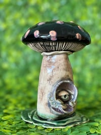 Image 2 of Magic Mushroom Evil Eye Handbuilt Ceramic Mushroom 