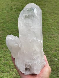 Image 8 of Etched Face Clear Quartz Statement Piece #1068