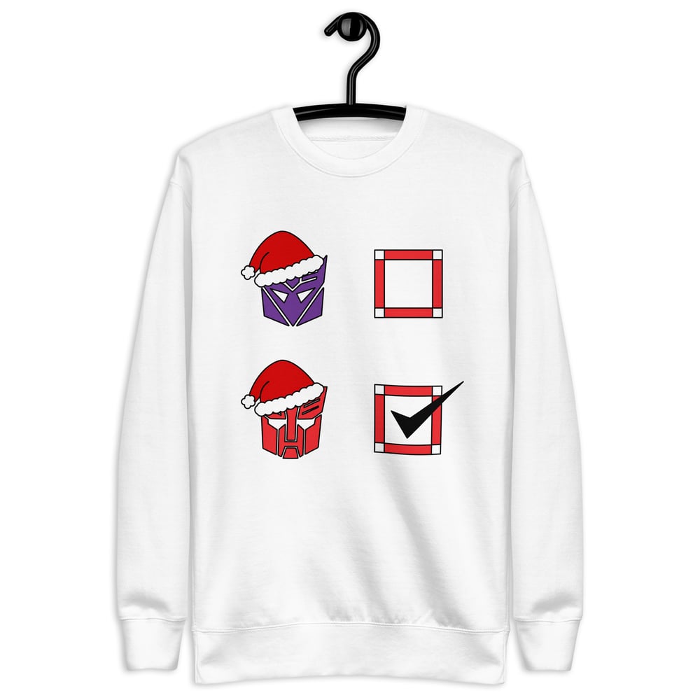 Image of Christmas Novelty Bot or Con? Bot! Unisex Premium Sweatshirt