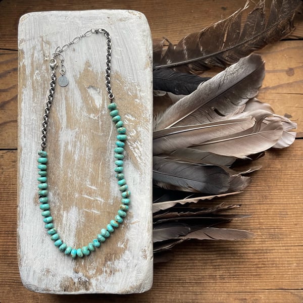 Image of Turquoise Necklace with Sterling Silver Chain