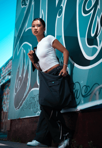 Image 3 of zuberi studios x DTHB utility tote-charcoal & black