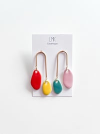 Paire de boucles d'oreilles céramique PENDA multi B