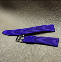 Image 3 of Purple Moiré Hand-rolled Watch Strap - Black Tie Collection