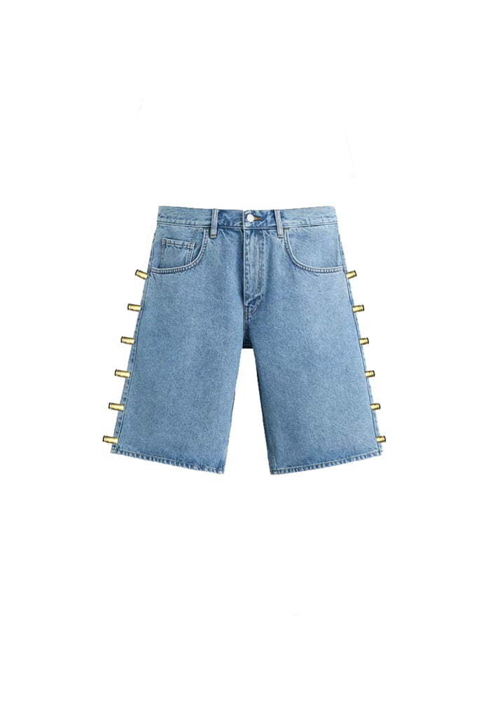 Image of SHELL DROPS SHORT (CONCRETE WASH DENIM)