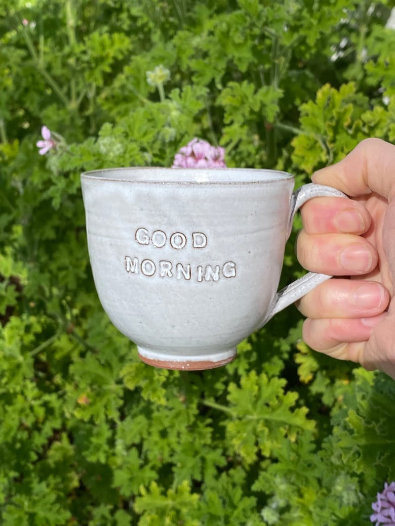 Image of Debossed ‘GOOD MORNING’ Mug