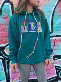 Funky tarot hoodie in turquoise 