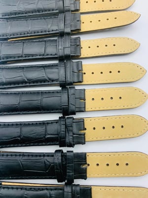 Image of LOTS OF 5 & 10 X CROC  STYLE OMEGA LEATHER GENTS WATCH STRAPS,20mm,BLACK,BROWN,WITHOUT BUCKLES.
