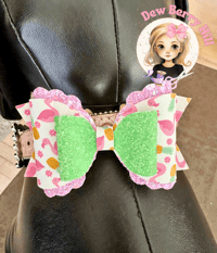 Flamingo Dog Collar Bow 