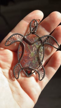 Image 2 of Java Moss Agate Turtle Pendant