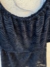 BLACK VELVET LACE RUFFLE TOP