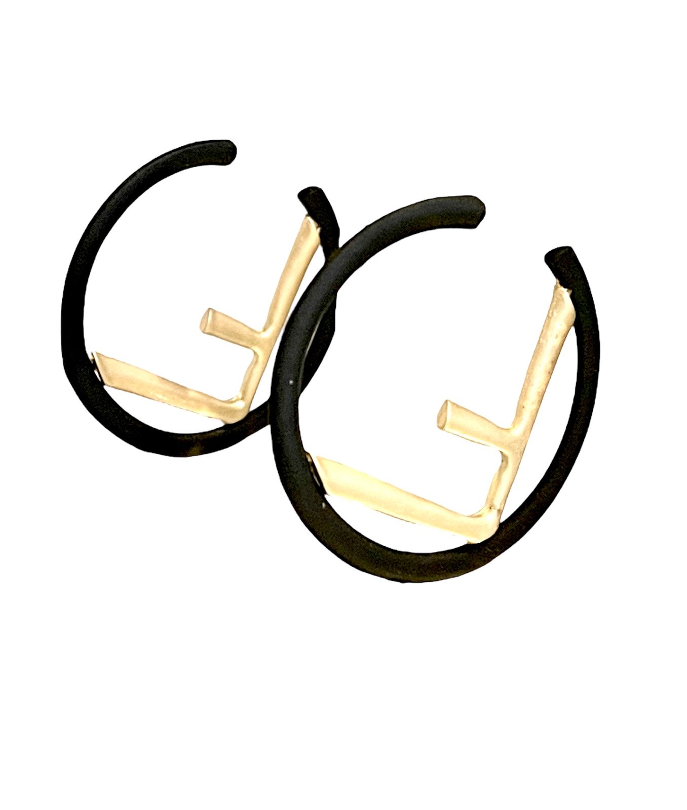 F is Fendi Small Hoop Earrings In Metal Palladium