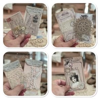 Image 11 of Junk Journal fabric folder book full of lace samples and supplies