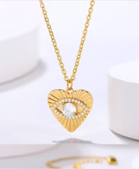 Image 1 of Heart Evil Eye Necklace