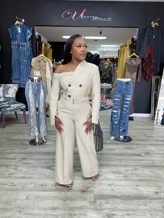 Image of TRENCH “one shoulder” JUMPSUIT