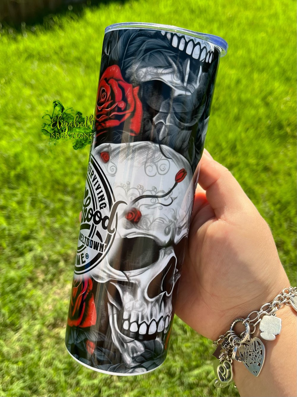 Motherhood Skull Rose Tumbler