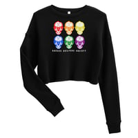 Image 1 of Rainbow Sewing Skulls Crop Sweatshirt
