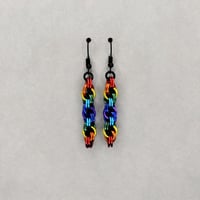 Rainbow Double Spiral Earrings 